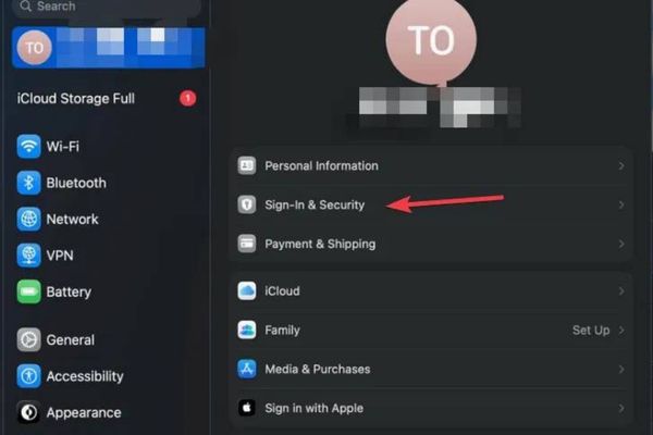 Click chuột vào Sign-In & Security