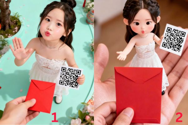 Hướng dẫn tạo ảnh cầm mã QR nhận lì xì siêu cute đón Tết 12 Tham khảo các mẫu ảnh AI đang viral