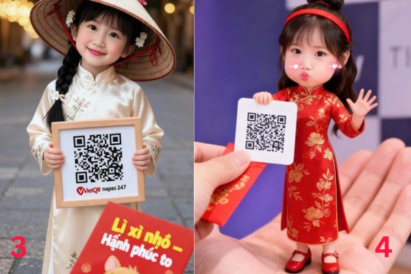 Hướng dẫn tạo ảnh cầm mã QR nhận lì xì siêu cute đón Tết 13 Hình mẫu 3 và mẫu 4