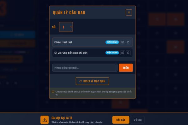 Trùy chình câu rao theo ý thích