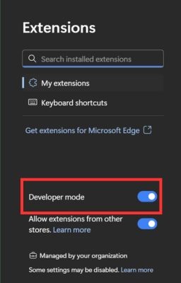 Bật chế độ Developer Mode