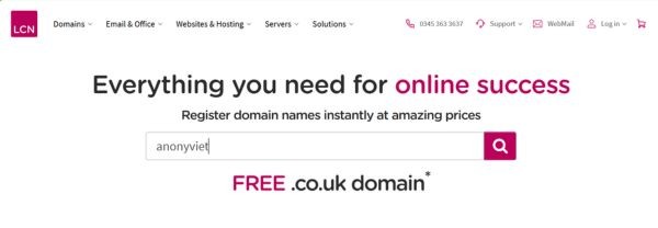 Nhập tên miền bạn mong muốn