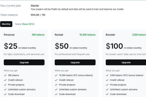 Bảng so sánh các gói dịch vụ trên Rocket