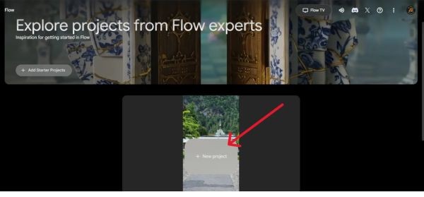 Nhấn vào nút New Project