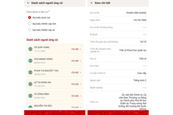 Cách xem danh sách ứng cử viên ĐBQH trên VNeID 2026