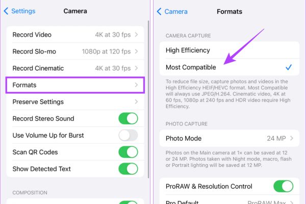 Instructions on how to convert HEIC photos to JPG on iPhone