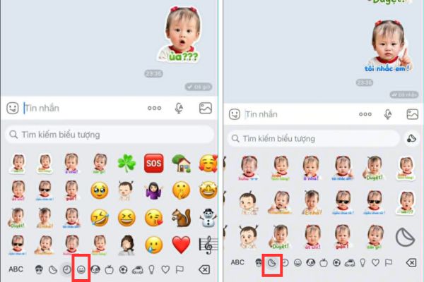 Nhấn vào biểu tượng mặt cười