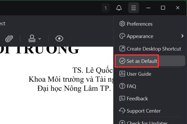 Cách thiết lập làm trình đọc PDF mặc định
