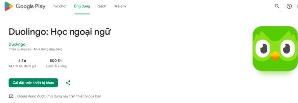 Tải ứng dụng Duolingo về điện thoại