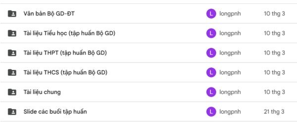 Trọn bộ tài liệu tập huấn AI từ Bộ Giáo dục các cấp (Tiểu học - THPT) 10 Truy cập vào đường dẫn Google Drive chứa tài liệu