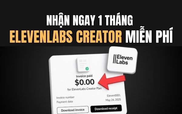 1 tháng ElevenLabs Creator miễn phí