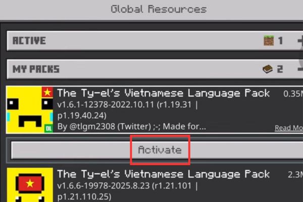 Nhấn Activate