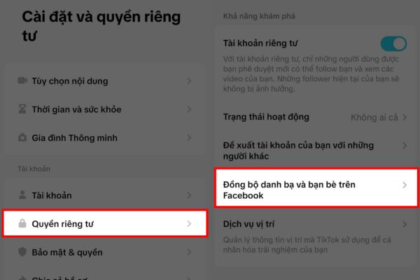 Vào mục Đồng bộ danh bạ và bạn bè trên Facebook