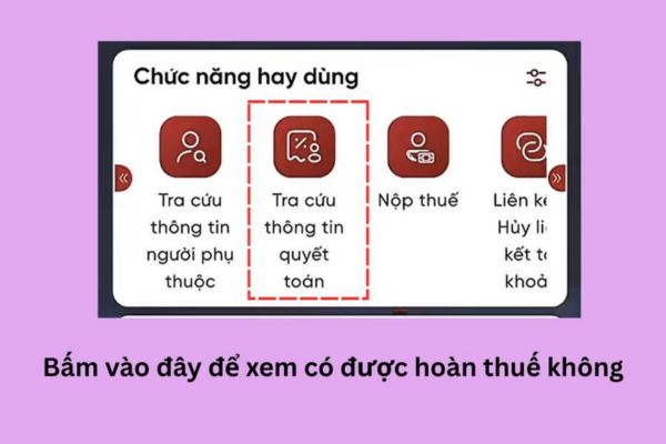 Chọn mục Tra cứu thông tin quyết toán