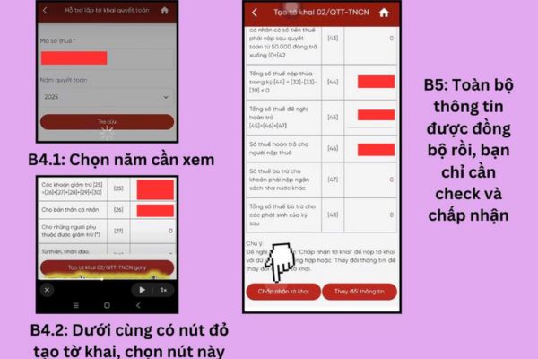 Nhấn nút Tạo tờ khai 02/QTT-TNCN