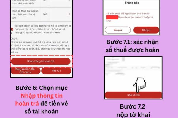 Vào phần Nhập thông tin hoàn trả