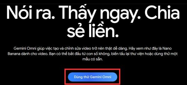 Instructions on how to use Gemini Omni