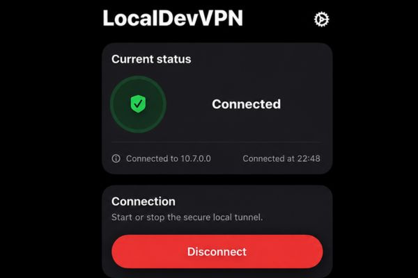 Go to the LocalDevVPN app