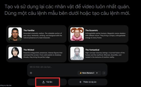 Tải lên hình ảnh nhân vật