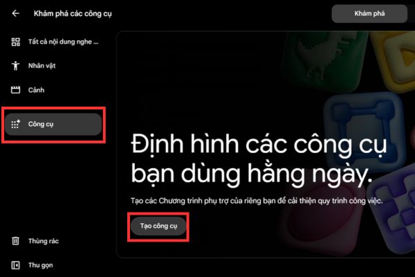 Chọn Tạo công cụ