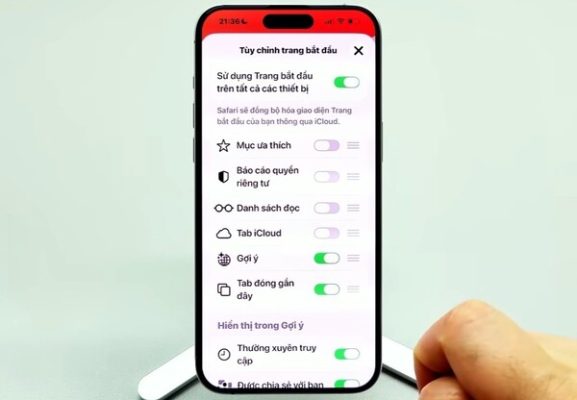 Turn off the switches on items you don't want to display