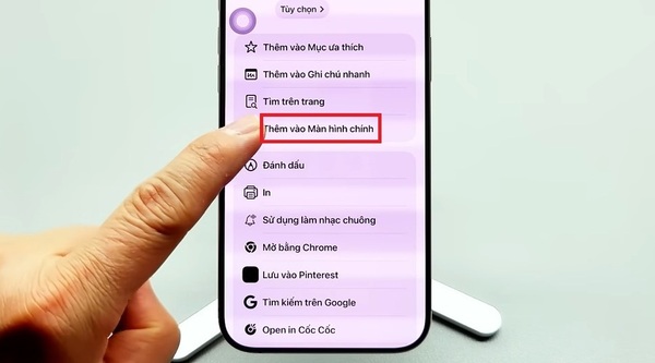 Add favorite websites to the home screen