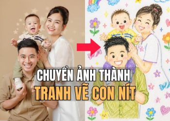 prompt chuyển ảnh thành tranh vẽ con nít