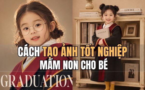 cách tạo ảnh tốt nghiệp mầm non cho bé