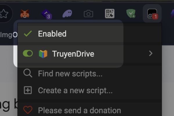 TruyenDrive: Biến Google Drive thành trình đọc manga chuyên nghiệp 16 Nút "TruyenDrive" xuất hiện