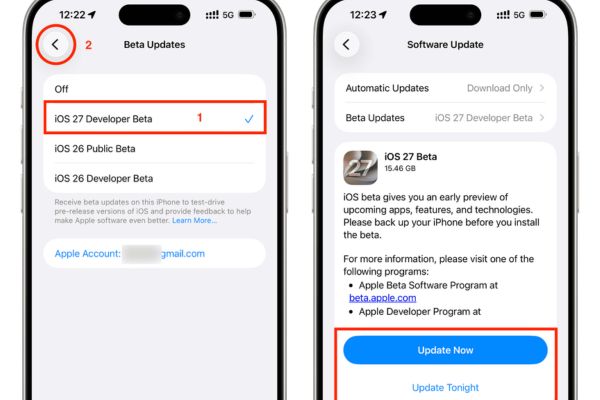 Upgrade to OS 27 Beta operating system