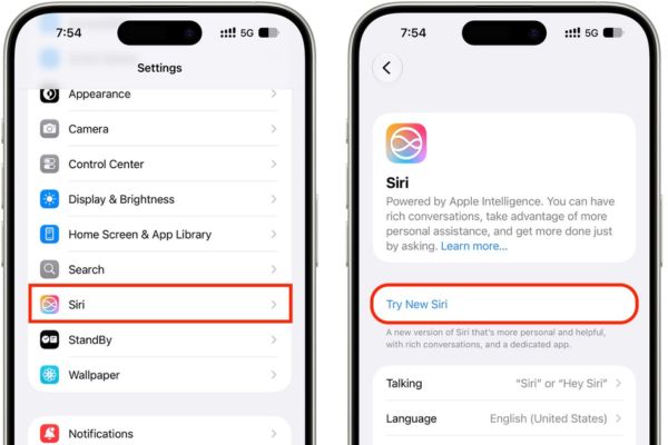Click the Try New Siri button