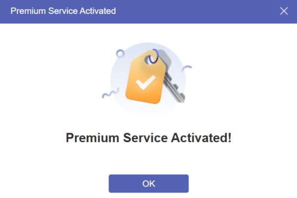 Notification of successful activation