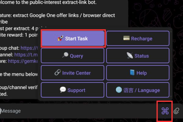 Chọn Start Task
