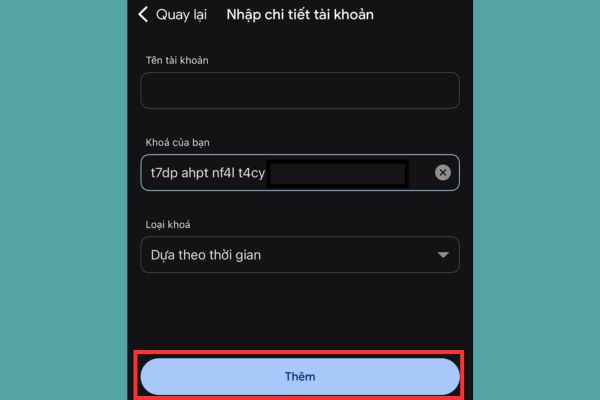 Dán đoạn mã vào chỗ Khóa của bạn