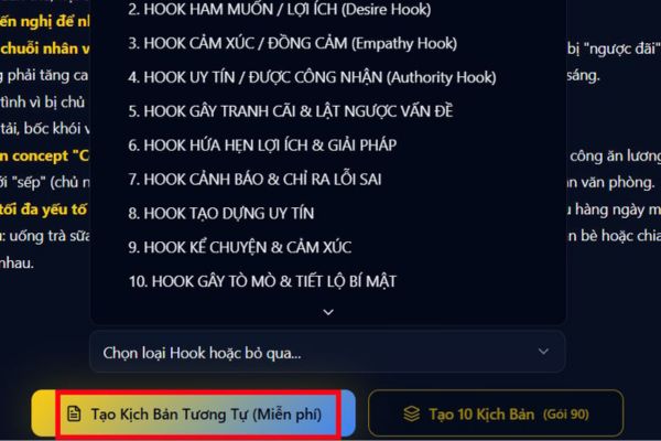 Cách tạo kịch bản từ video TikTok bất kỳ hút triệu view 19 Nhấn vào nút Tạo kịch bản tương tự