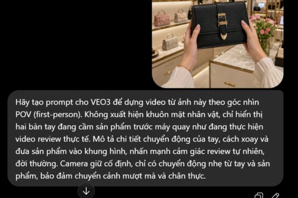 Instructions on how to create POV product review videos using Flow 15 Create a prompt to deploy a POV advertising video