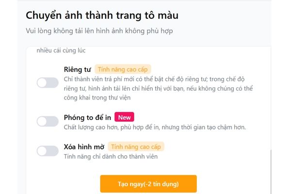 Cách chuyển ảnh và văn bản thành tranh tô màu cho bé siêu hay 17 Nhấn nút Tạo ngay