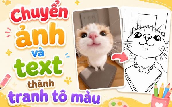 chuyển ảnh và văn bản thành tranh tô màu