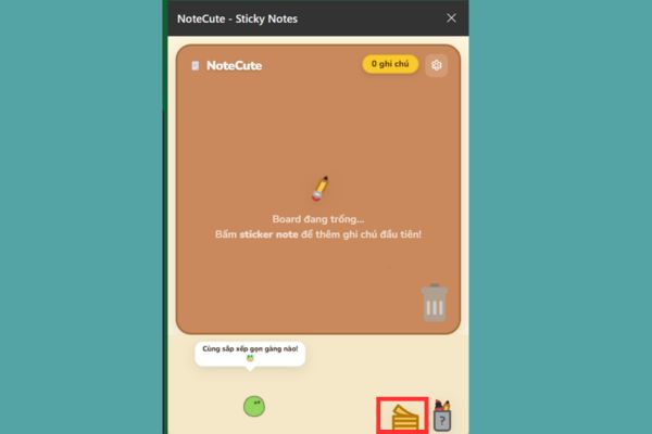 Tap the yellow note file icon