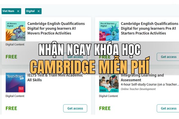 Get free Cambridge courses to prepare for IELTS, Starters, Movers