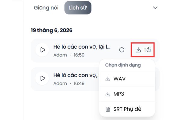Nhấn vào nút Tải