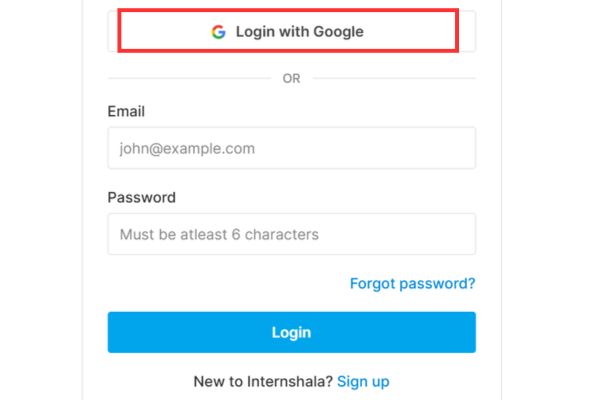 Nhấn vào nút Login with Google