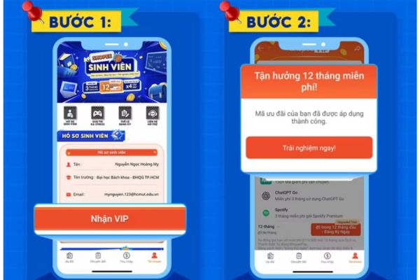 Nhấn vào nút Nhận Vip