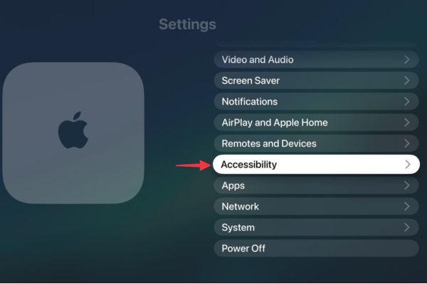 Chọn vào mục Accessibility
