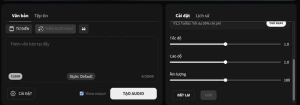 Kéo thanh trượt để chỉnh tốc độ nói nhanh hay chậm