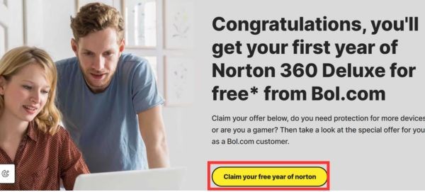 Hướng dẫn cách nhận Norton 360 Deluxe 1 năm miễn phí 12 Chọn Claim your free year of norton