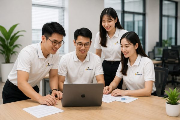 Nhân viên theo dõi kết quả xổ số trực tiếp cùng SoLive™
