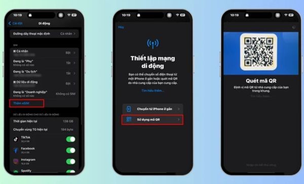 Hướng dẫn cách cài eSIM trên iPhone và Android 11 Quét mã QR do nhà mạng cấp