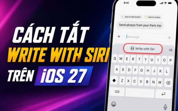 cách tắt Write with Siri trên iOS 27